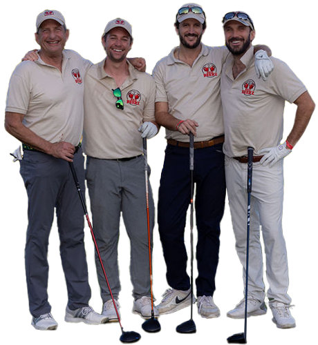 four golfers